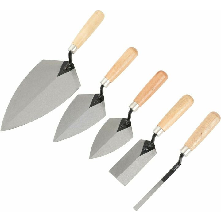 5-Piece Mason Set with Wooden Handles and Steel Blades