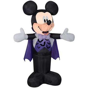 Gemmy 3.5 ft. Airblown Mickey in Vampire Costume – Halloween Inflatable Decoration