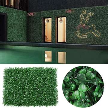 10PCS 24"x16" Artificial Hedge Boxwood Panels Grass Wall Backdrop Panel Sun Protected Artificial Gra...