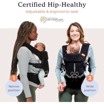 Beco Baby Carrier Gemini Newborn to Toddler - Front, Back and Hip Seat Carrier, Baby Carrier Backpack & Baby Front Carrier with Adjustable Seat, Ergonomic Baby Holder Carrier 7-35lbs (Metro Black)
