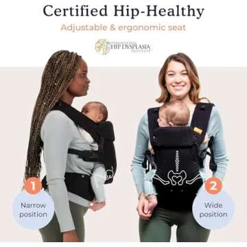 Beco Baby Carrier Gemini Newborn to Toddler - Front, Back and Hip Seat Carrier, Baby Carrier Backpack & Baby Front Carrier with Adjustable Seat, Ergonomic Baby Holder Carrier 7-35lbs (Metro Black)
