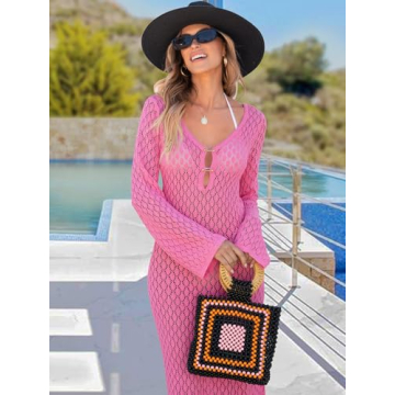 ANRABESS Womens Crochet Swim Cover Up for Summer