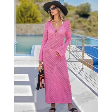 ANRABESS Womens Crochet Swim Cover Up for Summer