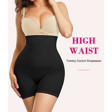 Nebility Women Waist Trainer Shapewear Tummy Control Body Shaper Shorts Hi-Waist Butt Lifter Thigh S...