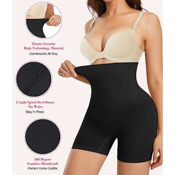Nebility Women Waist Trainer Shapewear Tummy Control Shorts