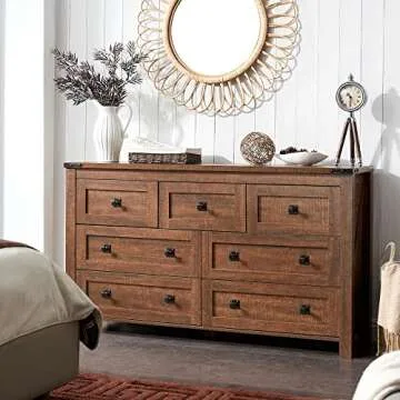 T4TREAM Farmhouse 7 Drawers Dresser for Storage