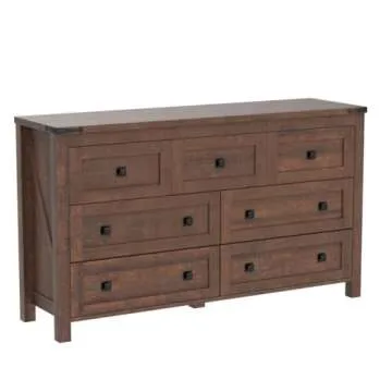 T4TREAM Farmhouse 7 Drawers Dresser for Storage