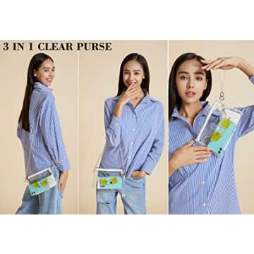 Y&R Direct Clear Bag for Stadium Events Clear Purse Crossbody with Wide Shoulder Strap Concert Woman Gifts (Clear-new-2)