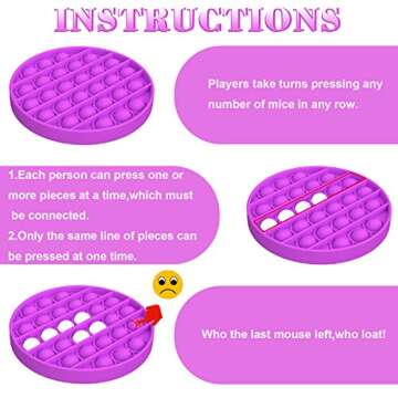 Hezruy Push Pop Pop Fidget Toy-Silicone Squeeze Sensory EDC Toy,Stress Relief and Anti-Anxiety Senso...