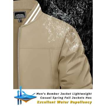 TACVASEN Lightweight Golf Jacket - Windbreaker Bomber for Men