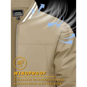 TACVASEN Lightweight Golf Jacket - Stylish Windbreaker