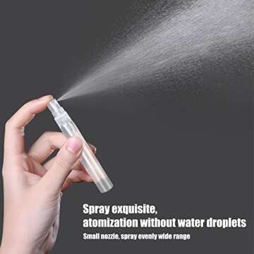 KINBOM 5 x 10ml Perfume Atomizers, Matte Plastic Refillable Spray Bottles for Travel Mist Fine Empty Spray Bottles for Hair Face Plants, 10 ml., 10ml