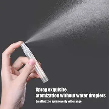 KINBOM 5 x 10ml Perfume Atomizers, Matte Plastic Refillable Spray Bottles for Travel Mist Fine Empty Spray Bottles for Hair Face Plants, 10 ml., 10ml