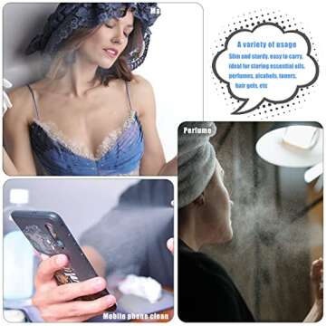 KINBOM 5 x 10ml Perfume Atomizers, Matte Plastic Refillable Spray Bottles for Travel Mist Fine Empty Spray Bottles for Hair Face Plants, 10 ml., 10ml