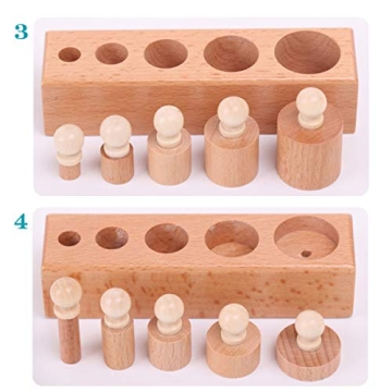 Thoth Montessori Knobbed Cylinder Blocks | Educational Wooden Toy