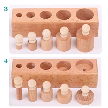 Thoth Montessori Knobbed Cylinder Blocks | Educational Wooden Toy