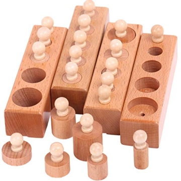 Thoth Montessori Knobbed Cylinder Blocks | Educational Wooden Toy