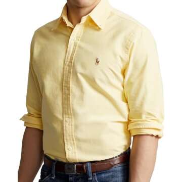 Polo Ralph Lauren Men's Long Sleeve Oxford Shirt XL New Yellow