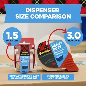 Scotch Heavy Duty Shipping Tape with Dispensers - 6 Rolls