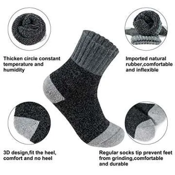 Time May Tell Womens Merino Wool Socks Thick Knit Warm Cushion Wool-Socks-for-Women 2/3 Pack(Dark Grey/Brown/Blue/Multi(3 Pairs),US Size 5-9)