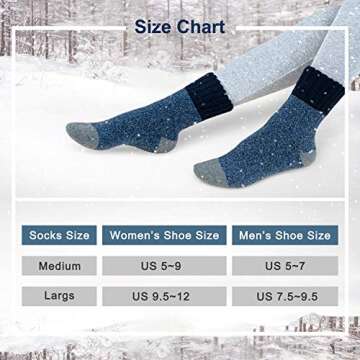 Time May Tell Womens Merino Wool Socks Thick Knit Warm Cushion Wool-Socks-for-Women 2/3 Pack(Dark Grey/Brown/Blue/Multi(3 Pairs),US Size 5-9)
