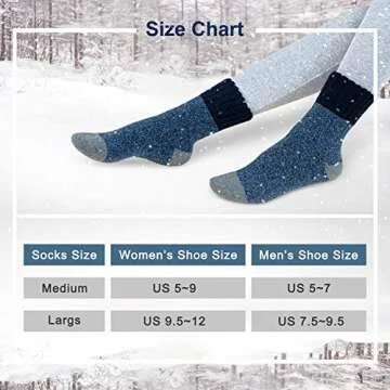 Time May Tell Womens Merino Wool Socks Thick Knit Warm Cushion Wool-Socks-for-Women 2/3 Pack(Dark Grey/Brown/Blue/Multi(3 Pairs),US Size 5-9)