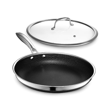 HexClad 12-Inch Fry Pan with Lid & Stay-Cool Handle