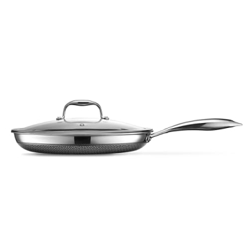 HexClad 12-Inch Fry Pan with Lid & Stay-Cool Handle