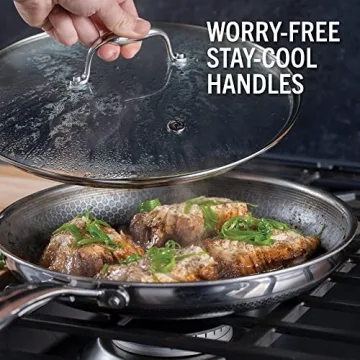 HexClad 12-Inch Fry Pan with Lid & Stay-Cool Handle