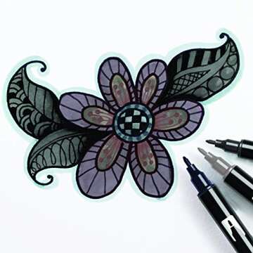 Tombow Dual Brush Pen Art Markers, Grayscale, 6-Pack