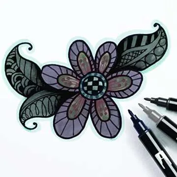 Tombow Dual Brush Pen Art Markers, Grayscale, 6-Pack