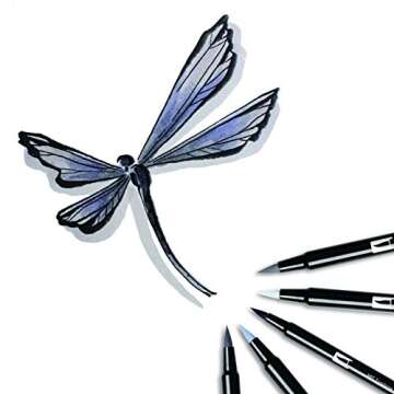 Tombow Dual Brush Pen Art Markers, Grayscale, 6-Pack