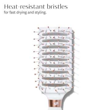 T3 Dry Vent Hair Brush | Vented Detangling Brush for Fast Blow Drying | Heat Resistant Bristles
