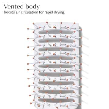 T3 Dry Vent Hair Brush | Vented Detangling Brush for Fast Blow Drying | Heat Resistant Bristles