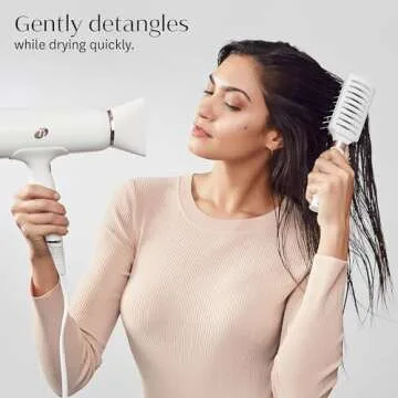 T3 Dry Vent Hair Brush | Vented Detangling Brush for Fast Blow Drying | Heat Resistant Bristles