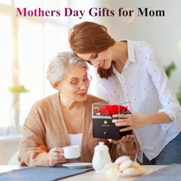 S SIVERY Preserved Real Rose with Necklace for Women