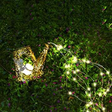 Solar Watering Can Lights, Gifts for Mother's Day, Solar Waterfall Fairy Lights, Waterproof Gardenin...