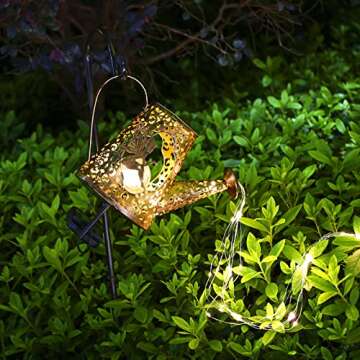Solar Watering Can Lights, Gifts for Mother's Day, Solar Waterfall Fairy Lights, Waterproof Gardening Housewarming Gifts,Garden Decor for Yard Porch Landscape Patio(Warm White)