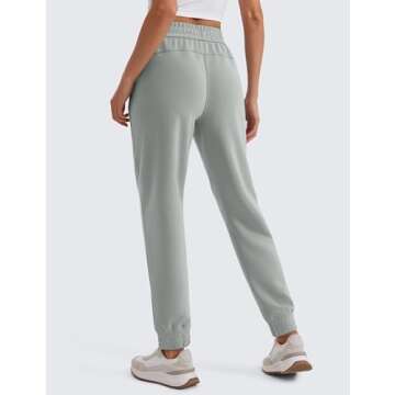 CRZ YOGA SoftAura Sweatpants Women Modal Joggers High Waisted Lounge Travel Casual Sweat Pants with Pockets Cinch Bottom Sterling X-Small