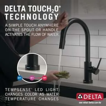 Delta Trinsic Matte Black Kitchen Faucet with Touch Technology