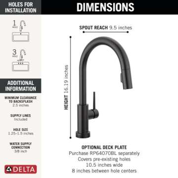 Delta Trinsic Matte Black Kitchen Faucet with Touch Technology