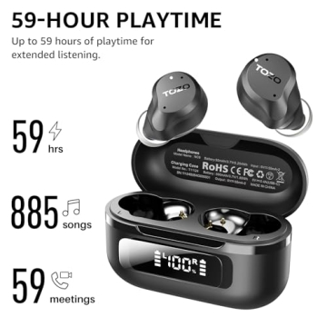 Noise Cancelling TOZO Wireless Earbuds with 59 Playtime