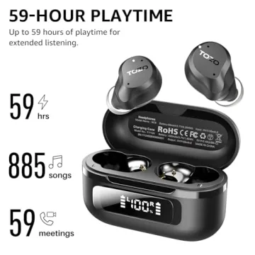 Noise Cancelling TOZO Wireless Earbuds with 59 Playtime