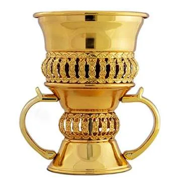 AM Regal Metal Incense Burner - Bakhoor Burner Mubkhara – Frankincense Resin Burner - Ideal for Yoga, Spa & Aromatherapy (Gold, Small)