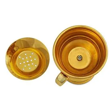 AM Regal Metal Incense Burner - Bakhoor Burner Mubkhara – Frankincense Resin Burner - Ideal for Yoga, Spa & Aromatherapy (Gold, Small)