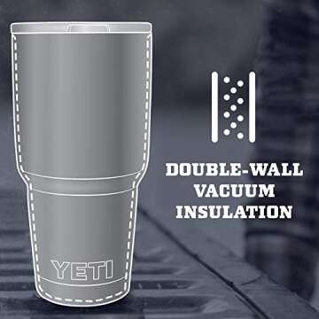 YETI Rambler 30 oz Stainless Steel Vacuum Insulated Tumbler w/MagSlider Lid, Stainless