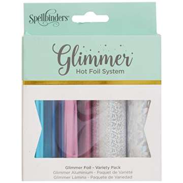 Spellbinders 4 Metallic & Holographic Variety Pack Glimmer Hot Foil Roll, Multi