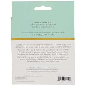 Spellbinders 4 Metallic & Holographic Variety Pack Glimmer Hot Foil Roll, Multi