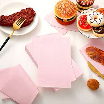 Glenmal 100 Pcs Paper Disposable Napkins - Elegant Light Pink Party Essentials