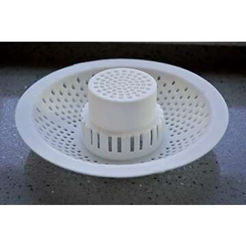 Hairstopper Drain Cover Hair Catcher for Shower and Bathtub, Protects Against Clogs Without Blocking Water Flow, White, 3 Pack